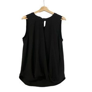 Stylish 41 Hawthorn Clearwater Mixed Material Blouse - Size Medium - Black